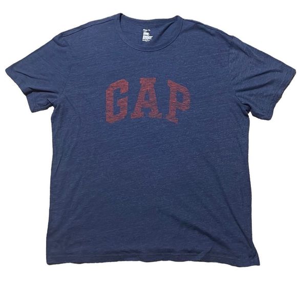 GAP Spell-Out Men’s Blue & Red Short Sleeve Men’s T-Shirt XXL